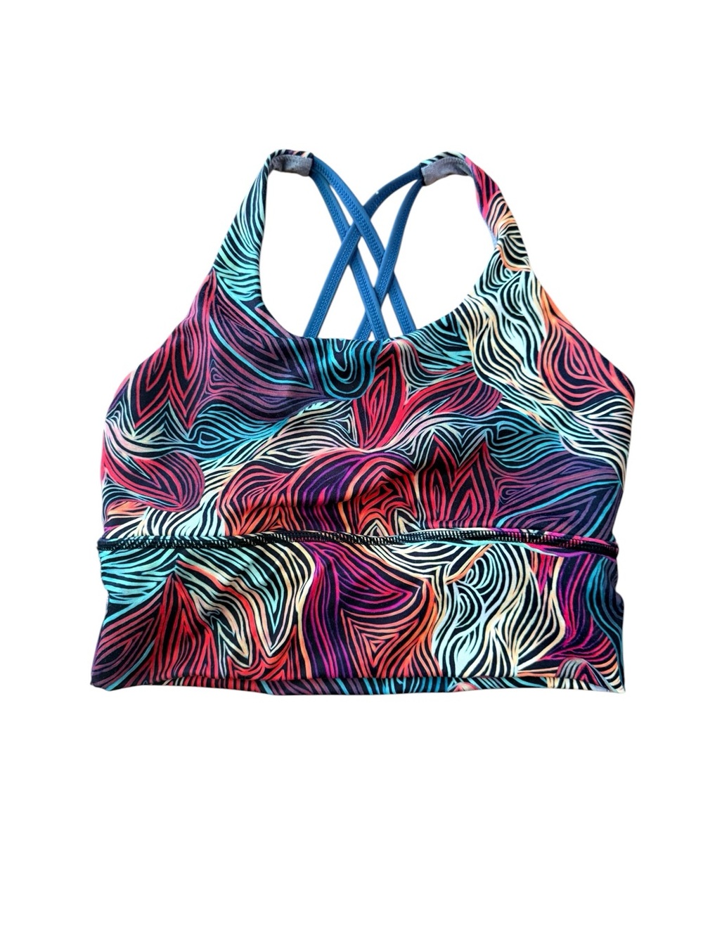 Born Primitive Strappy Longline Sports Bra Abstract Print Size Small Crossfit - Picture 2 of 5